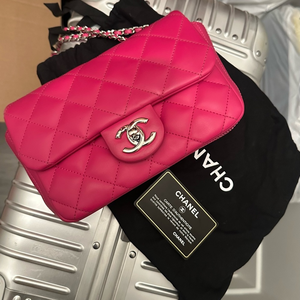 Chanel Fuchsia Quilted Shoulder Bag